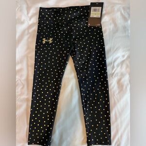 Under Armour Kids' Black Leggings with Gold Dots